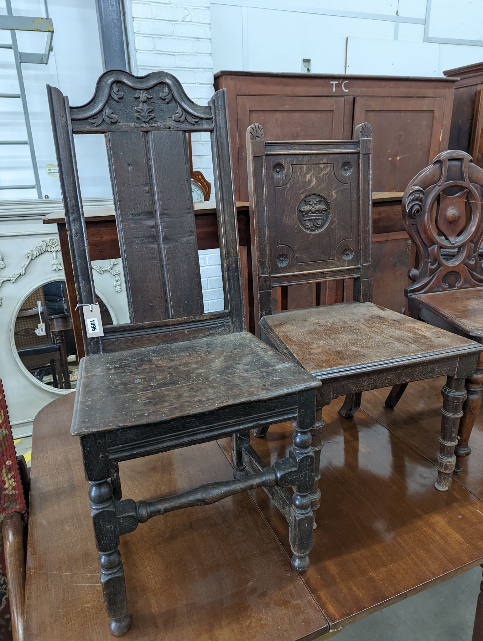 A 18th century oak side chair